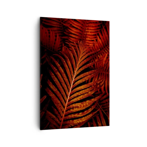 Quadro su tela - Stampe su Tela - Primo piano di foglie tropicali rosse - 70x100cm - Il calore della vita - Decorazione murale moderna per soggiorno e camera da letto ARTTOR
