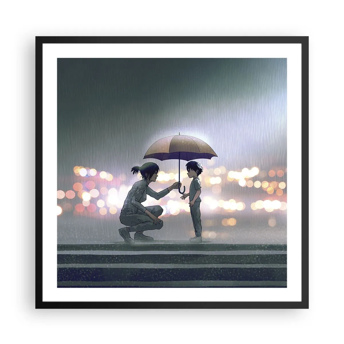Poster in cornice nera - E già tutto va bene - 60x60 cm