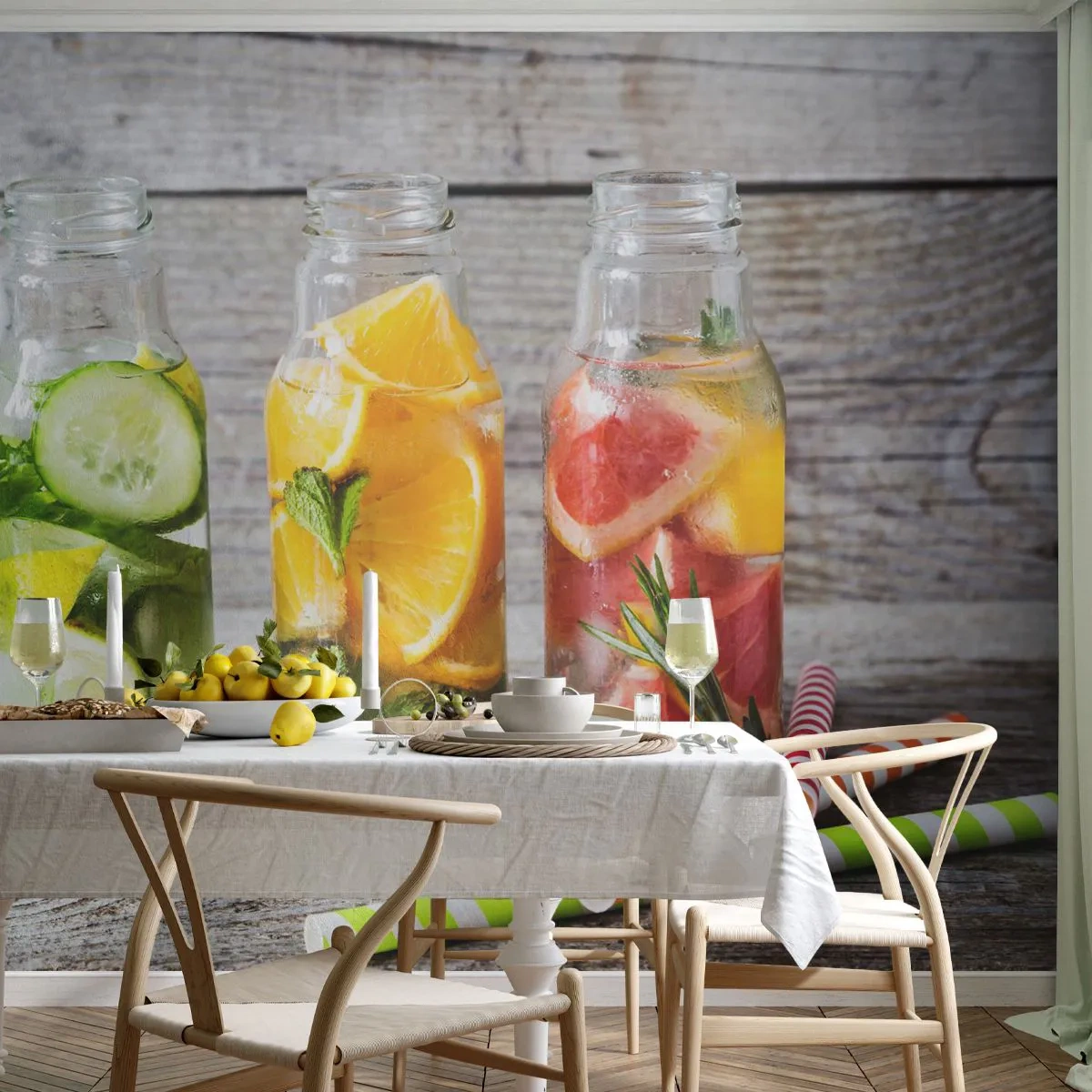 Fotomurali Autoadesivo Deluxe Sticker - Sani di natura - Gastronomia, Bevanda fruttata, Frutta - 250x175 cm