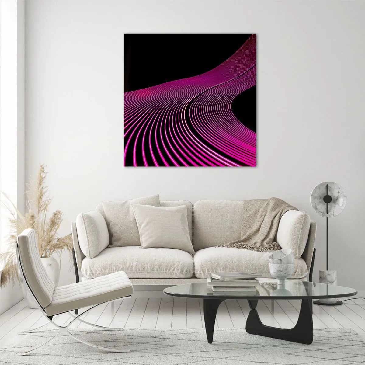 Quadro su vetro - Il viale della luce - 60x60 cm