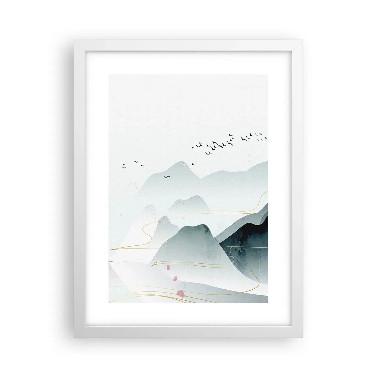 Poster in cornice bianca - Oltre le cime - 30x40 cm