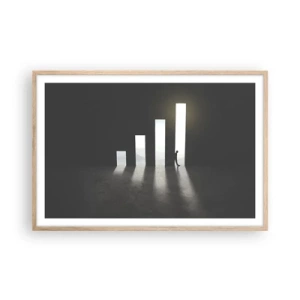 Poster in cornice rovere chiaro - Successo - impressione - 91x61 cm