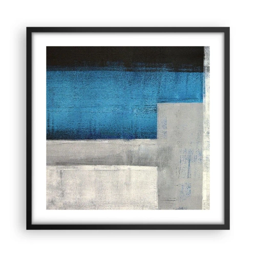 Poster in cornice nera - Composizione poetica in grigio e blu - 50x50 cm