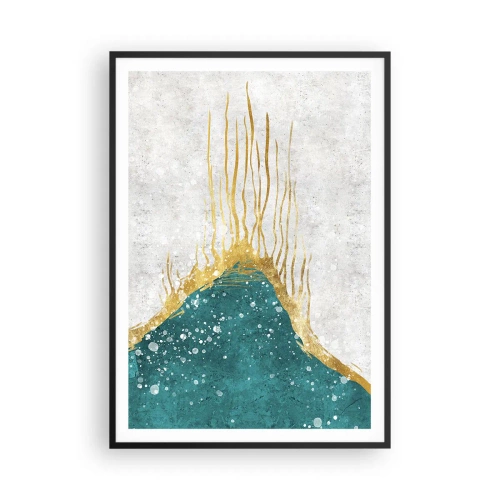 Poster in cornice nera - Flusso dorato - 70x100 cm