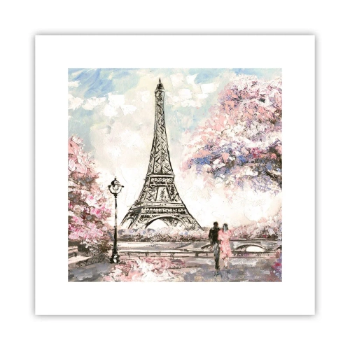 Poster - Passeggiata a Parigi in aprile - 30x30 cm