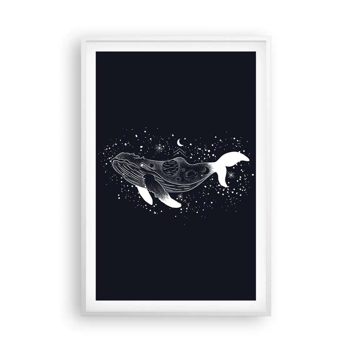 Poster in cornice bianca - Nell'oceano dell'universo - 61x91 cm