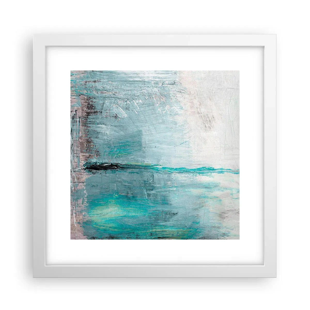 Poster in cornice bianca - Orizzonte nel blu - 30x30 cm