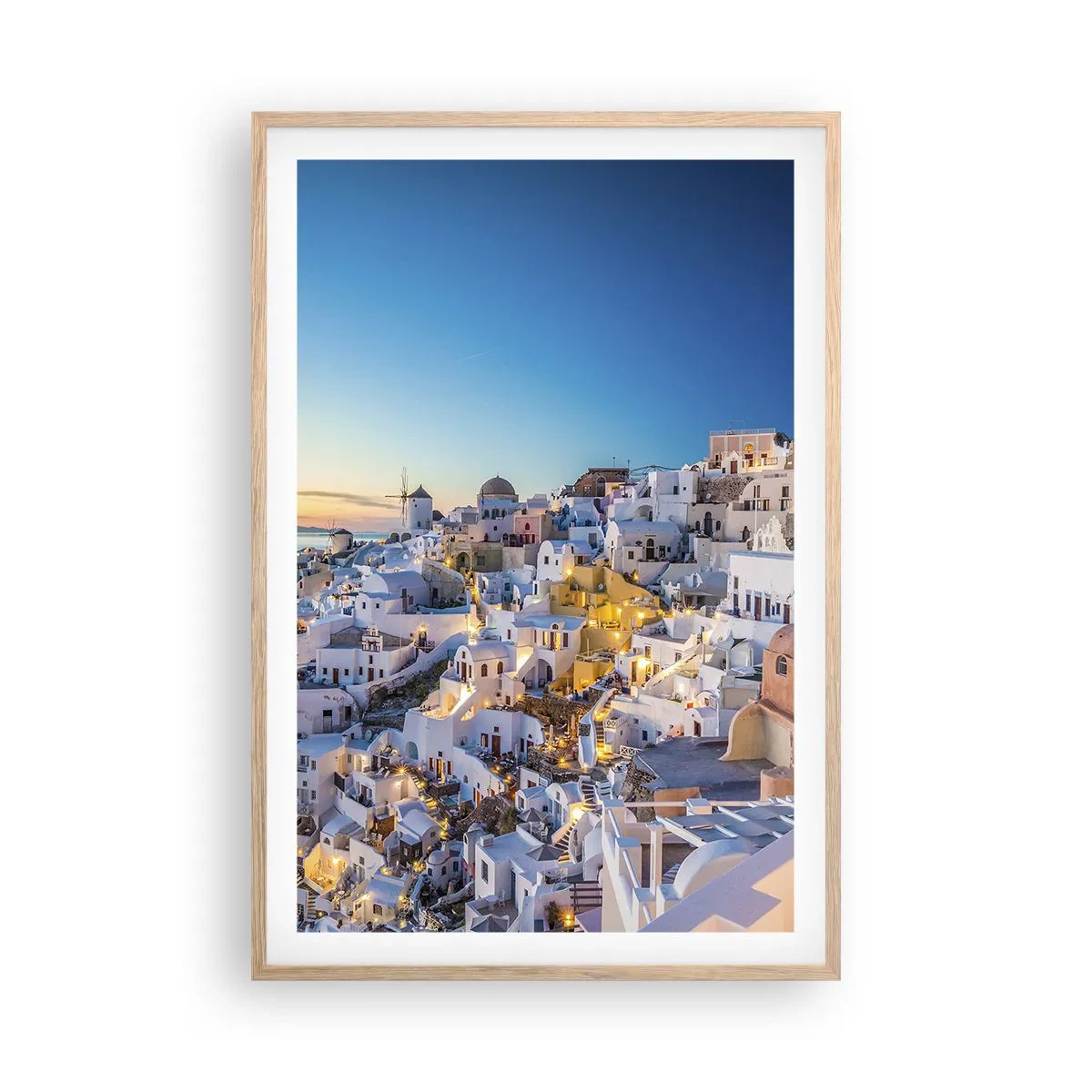 Poster in cornice rovere chiaro - Essenza della grecità - 61x91 cm