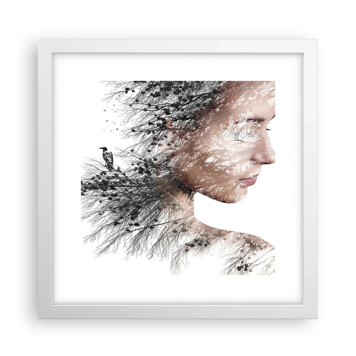 Poster in cornice bianca - Lo spirito della foresta - 30x30 cm