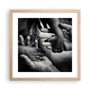 Poster in cornice rovere chiaro - Umanità - 40x40 cm
