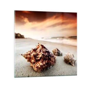 Quadro su vetro - Esiliate dalle onde - 30x30 cm