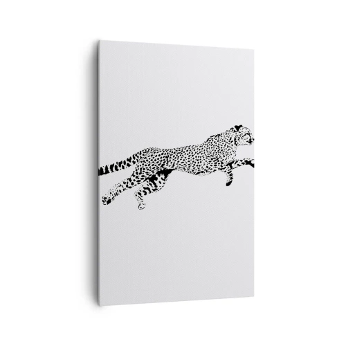 Quadro su tela - Stampe su Tela - Grafica minimalista di un ghepardo in movimento - 80x120cm - Il più veloce sulla Terra - Decorazione murale moderna per soggiorno e camera da letto ARTTOR