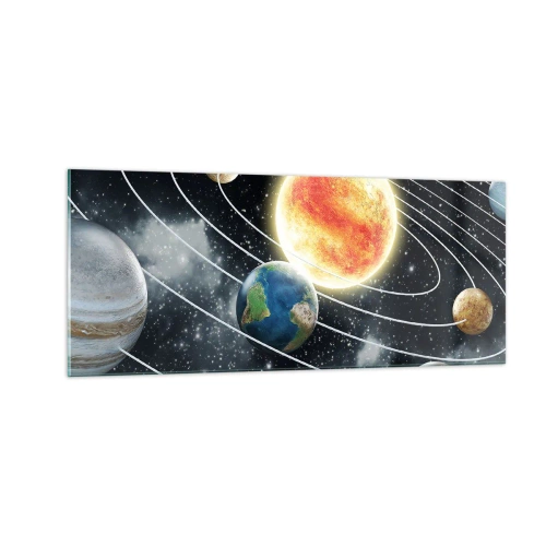 Quadro su vetro - Danza cosmica - 100x40 cm