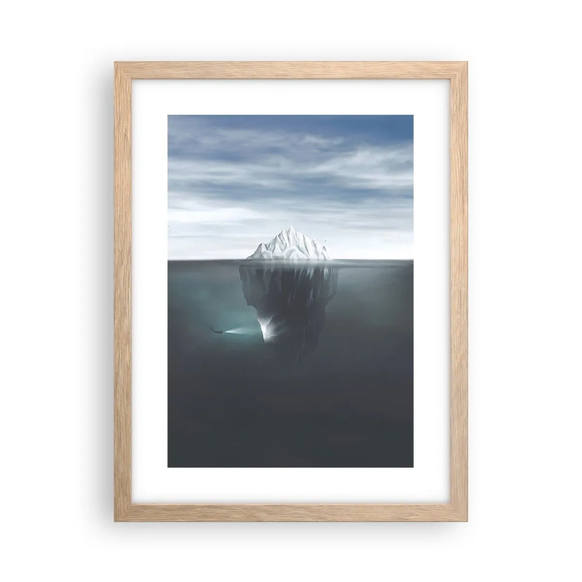Poster in cornice rovere chiaro - Mistero sottomarino - 30x40 cm