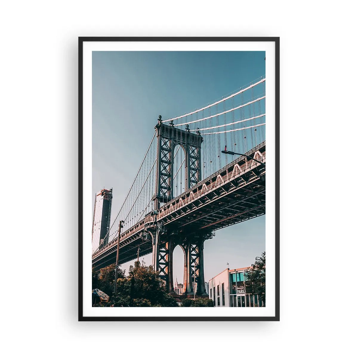 Poster in cornice nera - Sopra le onde della città - 70x100 cm