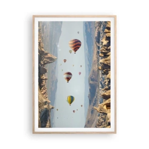 Poster in cornice rovere chiaro - Qui tutto è possibile - 70x100 cm