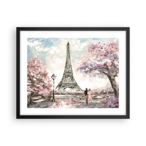 Poster in cornice nera - Passeggiata a Parigi in aprile - 50x40 cm