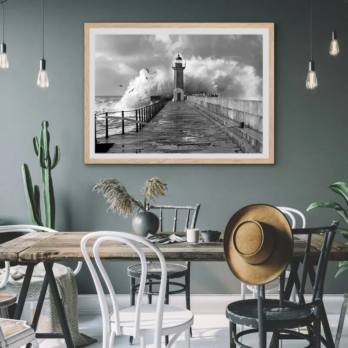 Poster in cornice rovere chiaro - Senza paura - 91x61 cm