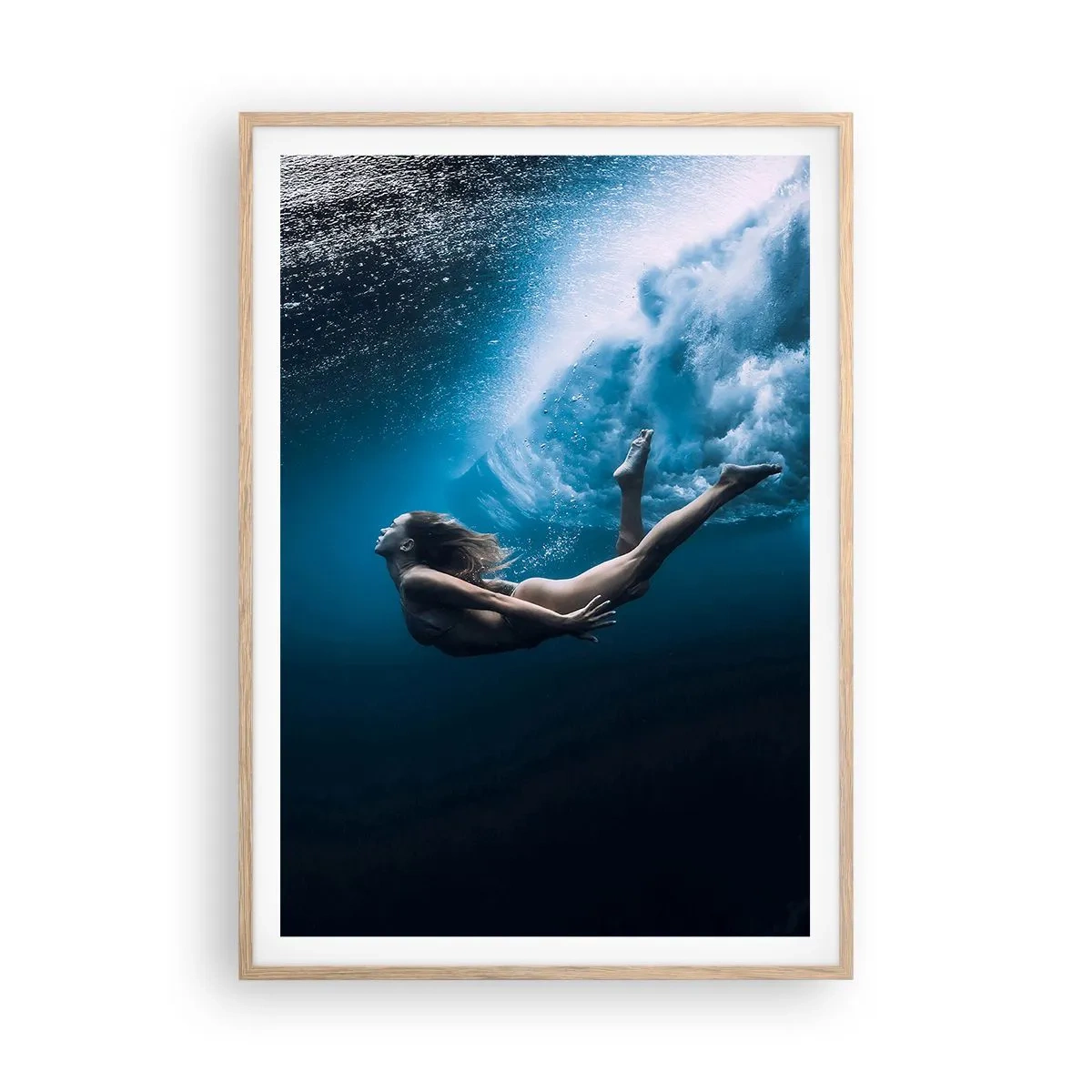 Poster in cornice rovere chiaro - Moderna sirena - 70x100 cm