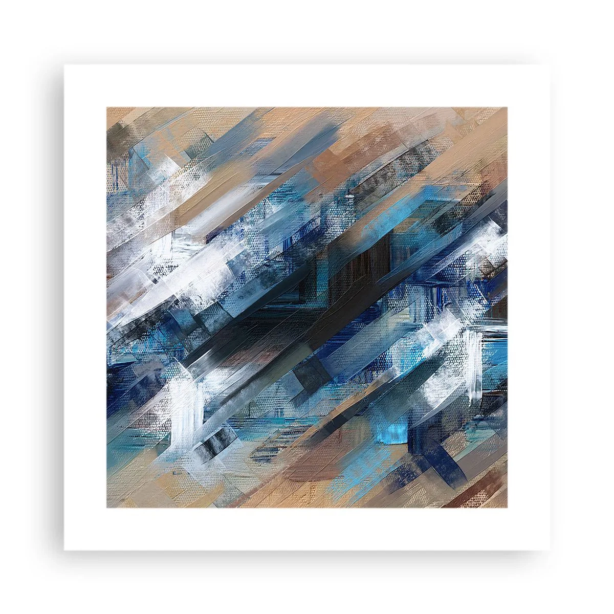 Poster - Sulla diagonale blu - 40x40 cm