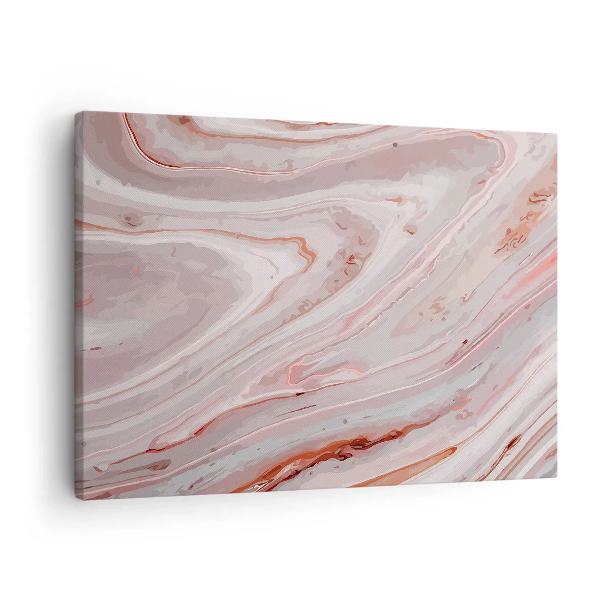 Quadro su tela - Stampe su Tela - Onde astratte in delicate tonalità di rosa e beige - 70x50cm - Rosa liquido - Decorazione murale moderna per soggiorno e camera da letto ARTTOR
