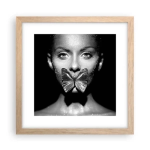Poster in cornice rovere chiaro - Il bacio delle farfalle - 30x30 cm
