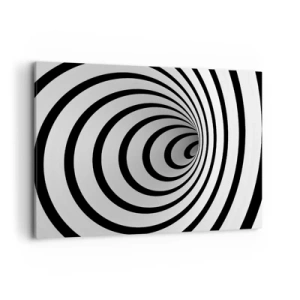 Quadro su tela - Stampe su Tela - Una spirale in bianco e nero che crea un effetto ipnotico - 120x80cm - Anche tu non riesci a resistere? - Decorazione murale moderna per soggiorno e camera da letto ARTTOR