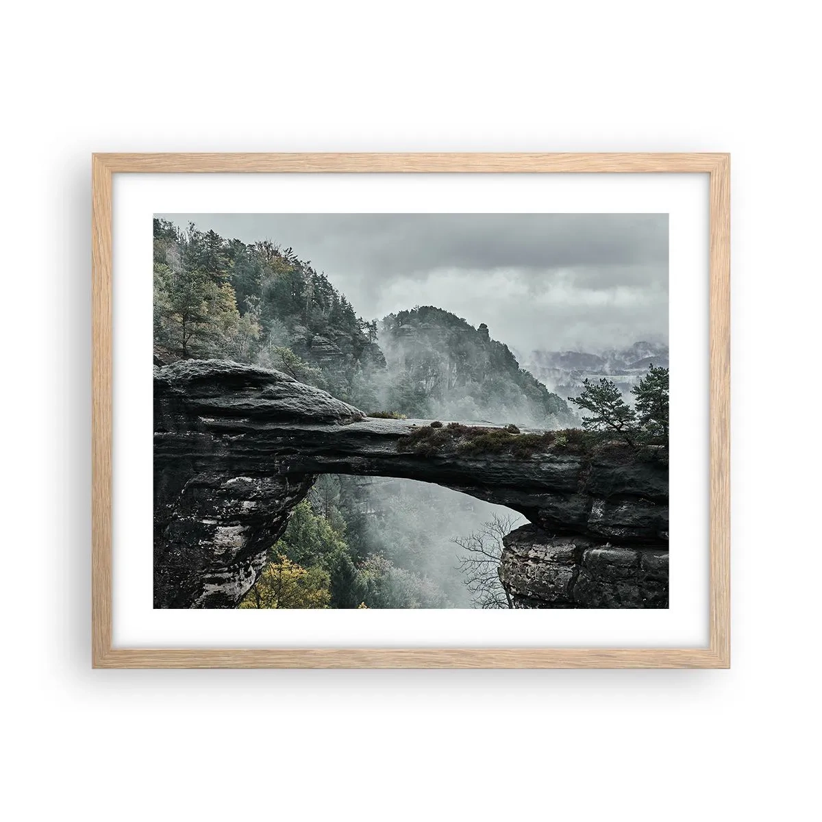 Poster in cornice rovere chiaro - Qui inizia l'avventura - 50x40 cm