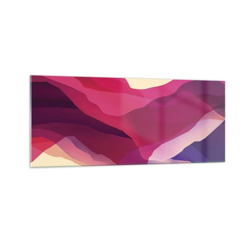 Quadro su vetro - Onde di porpora - 100x40 cm