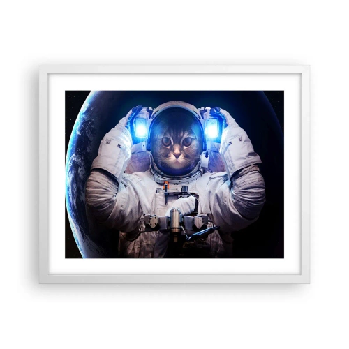 Poster in cornice bianca - Houston, avete un problema - 50x40 cm