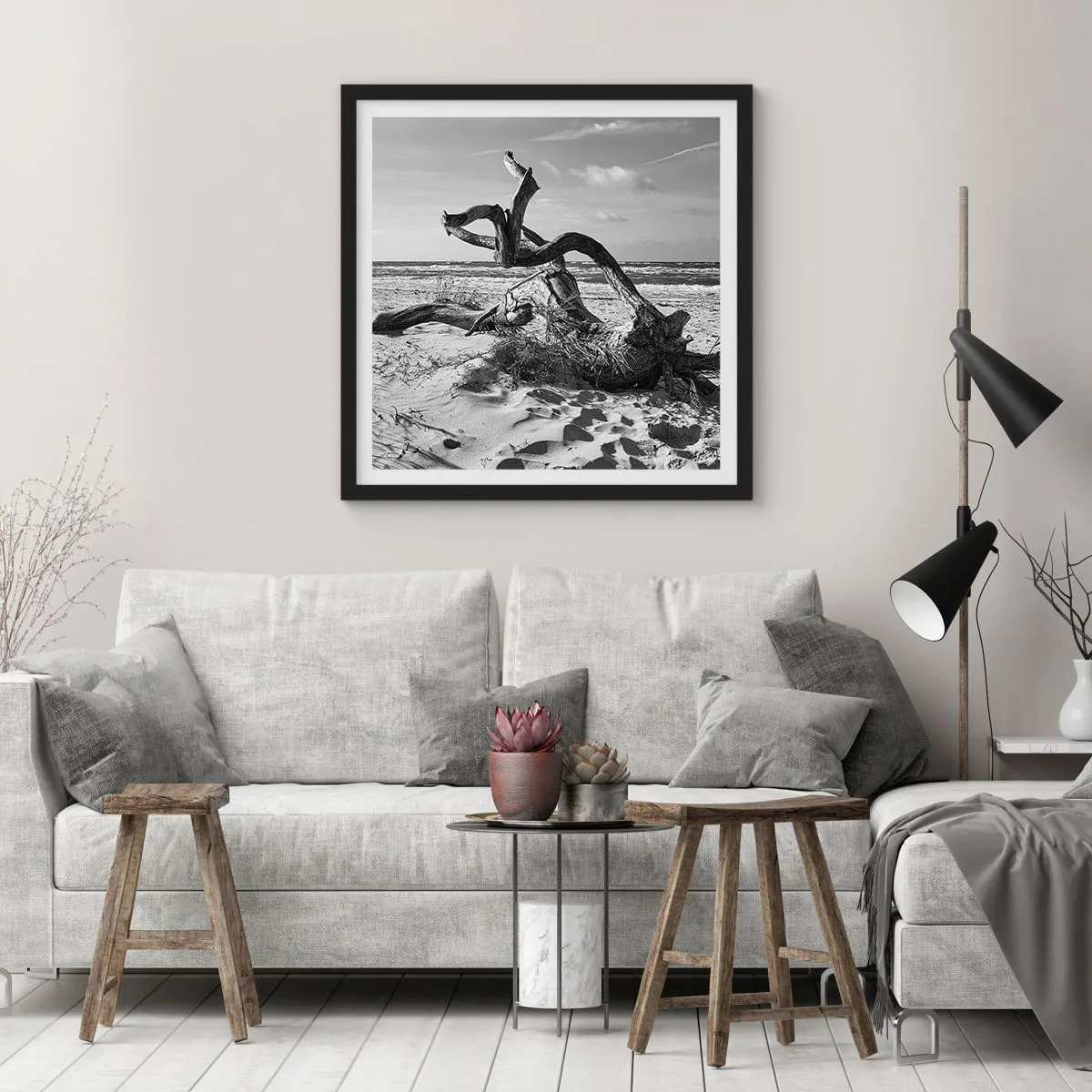 Poster in cornice nera - Scolpito dal mare - 30x30 cm