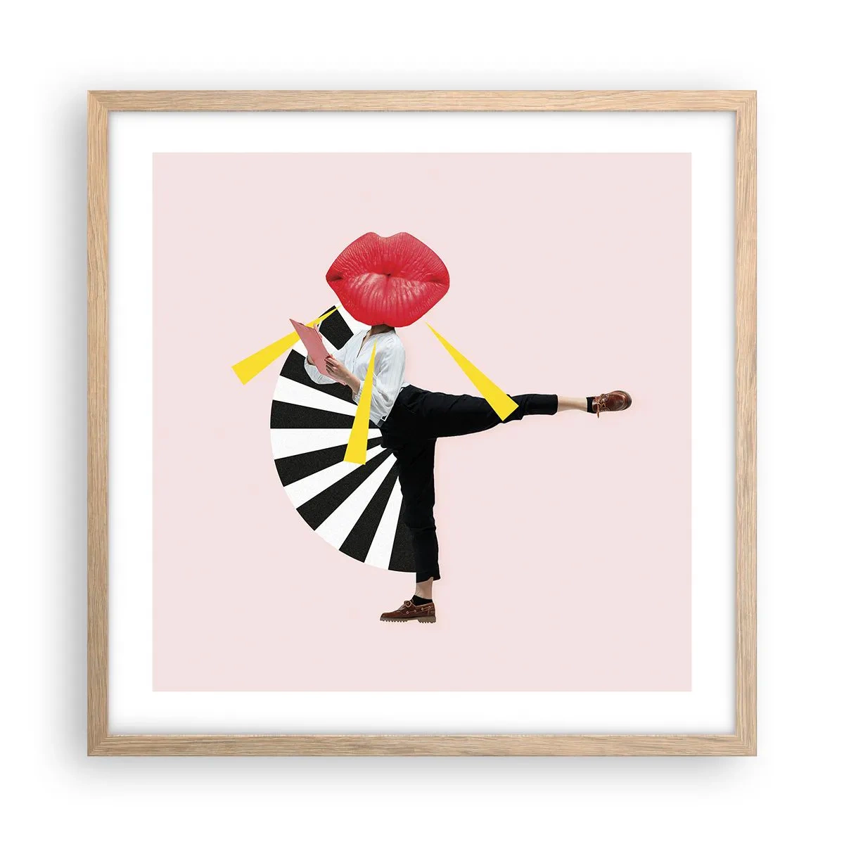 Poster in cornice rovere chiaro - Pop-art surrealistica - 50x50 cm