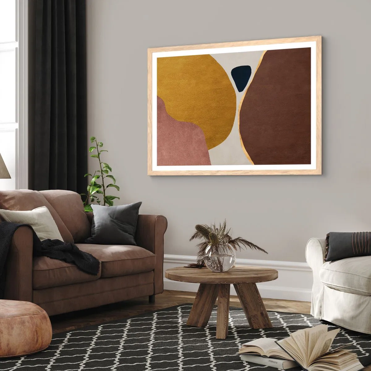 Poster in cornice rovere chiaro - Astrazione: un luogo nello spazio - 91x61 cm