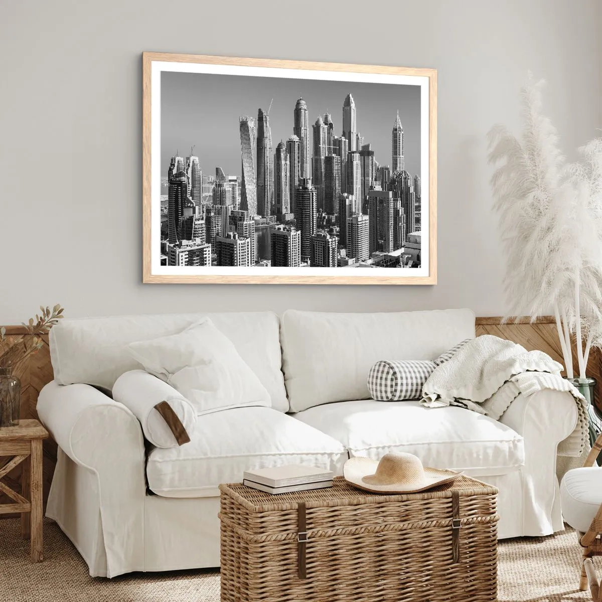 Poster in cornice rovere chiaro - La città sul deserto - 91x61 cm