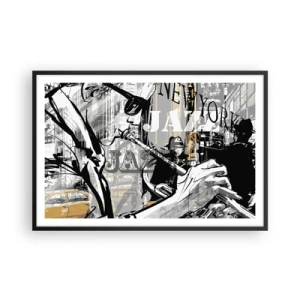 Poster in cornice nera - Al ritmo di New York - 91x61 cm