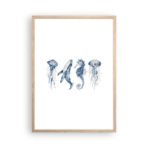 Poster in cornice rovere chiaro - Meraviglie del mare - 50x70 cm