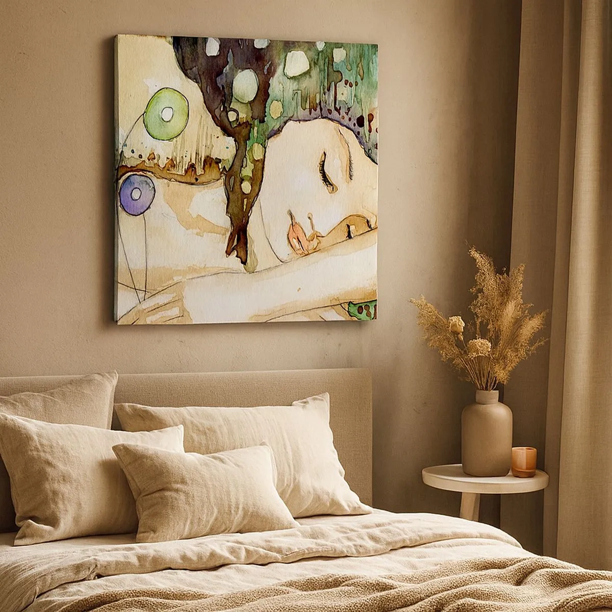 Quadro su tela - Stampe su Tela - Sogno smeraldo e viola - 30x30 cm