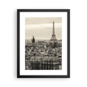 Poster in cornice nera - Sui tetti di Parigi - 30x40 cm