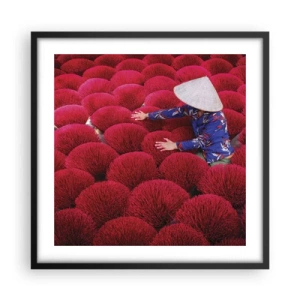 Poster in cornice nera - Nel campo di riso - 50x50 cm