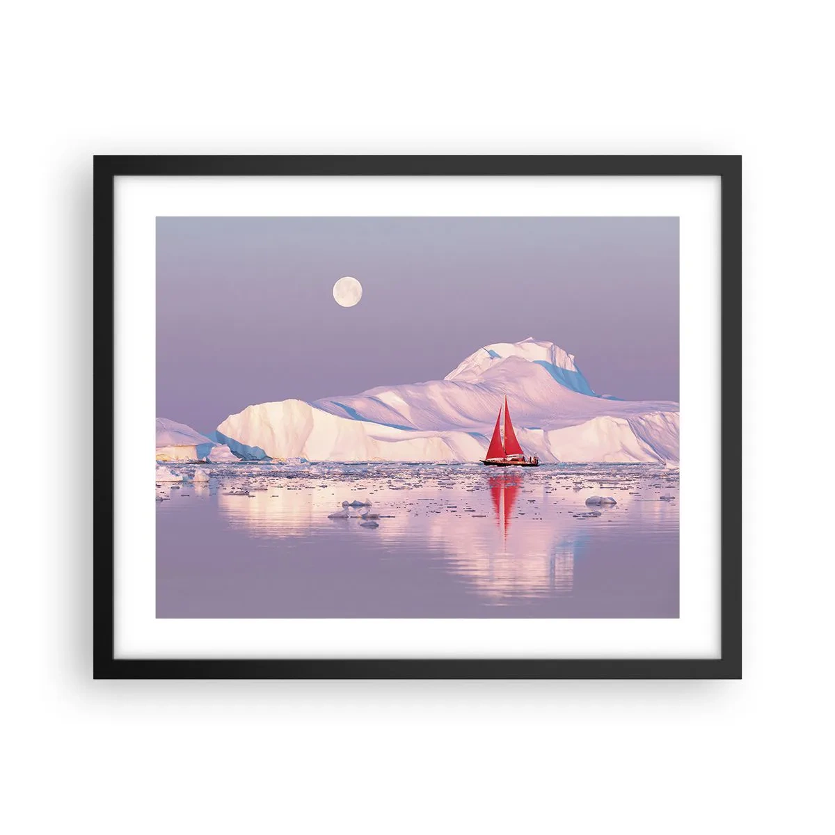 Poster in cornice nera - Calore della vela, gelo del ghiaccio - 50x40 cm