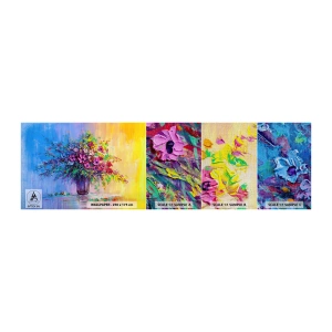 Campione di Fotomurale Premium Canvas - Dono di un prato estivo - Fiori in un vaso, Pezzo, Mazzo di fiori - 100x30 cm