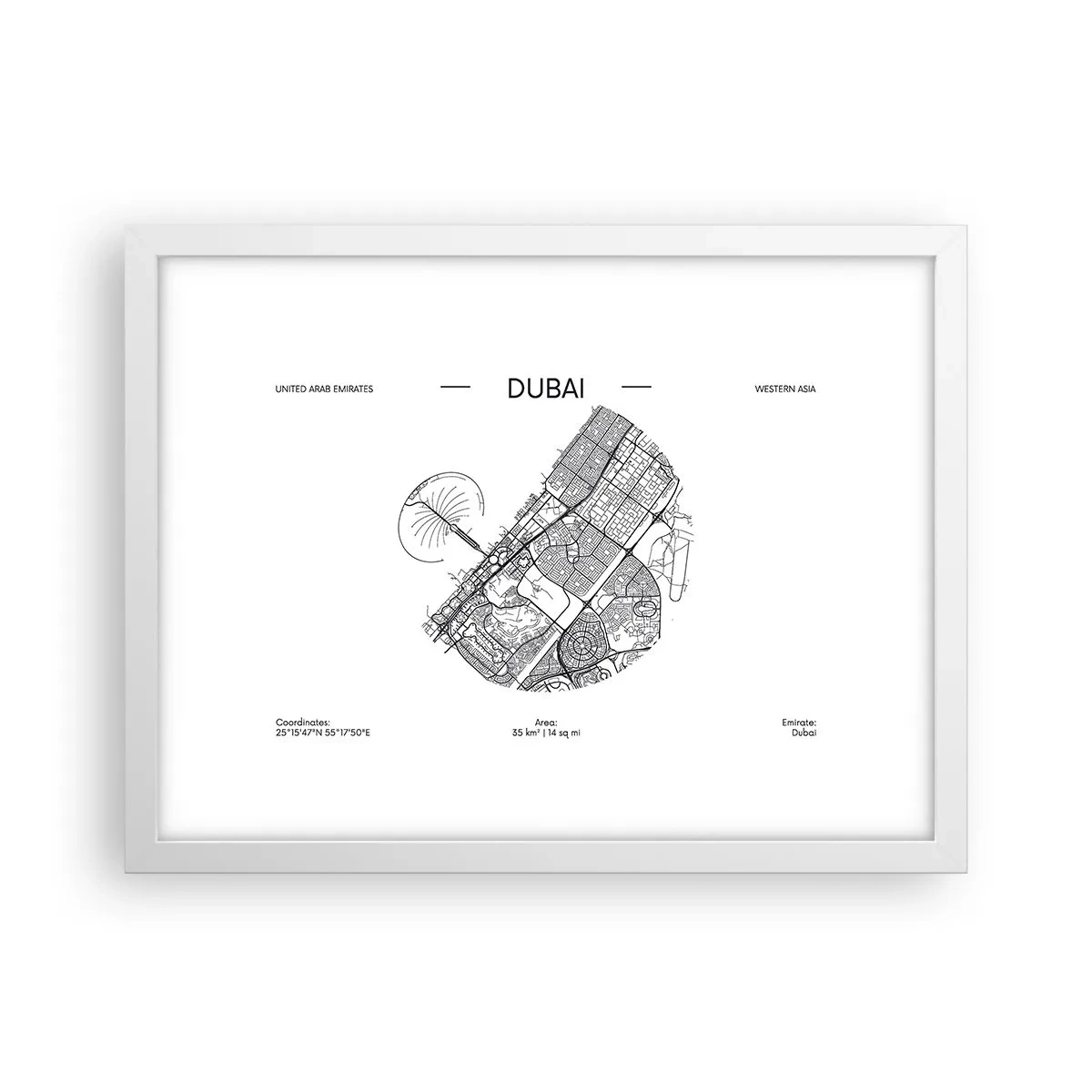 Poster in cornice bianca - Anatomia di Dubai - 40x30 cm