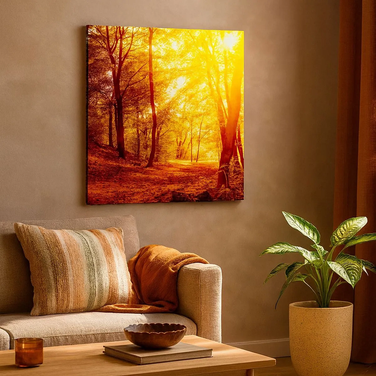 Quadro su tela - Stampe su Tela - Verso la radura dorata - 30x30 cm