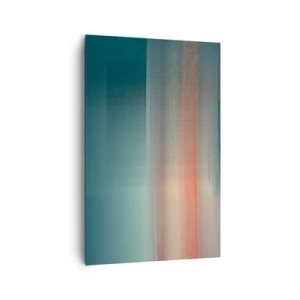 Quadro su tela - Stampe su Tela - Un tramonto in tonalità pastello su un orizzonte calmo - 80x120cm - Astrazione: onde di luce - Decorazione murale moderna per soggiorno e camera da letto ARTTOR