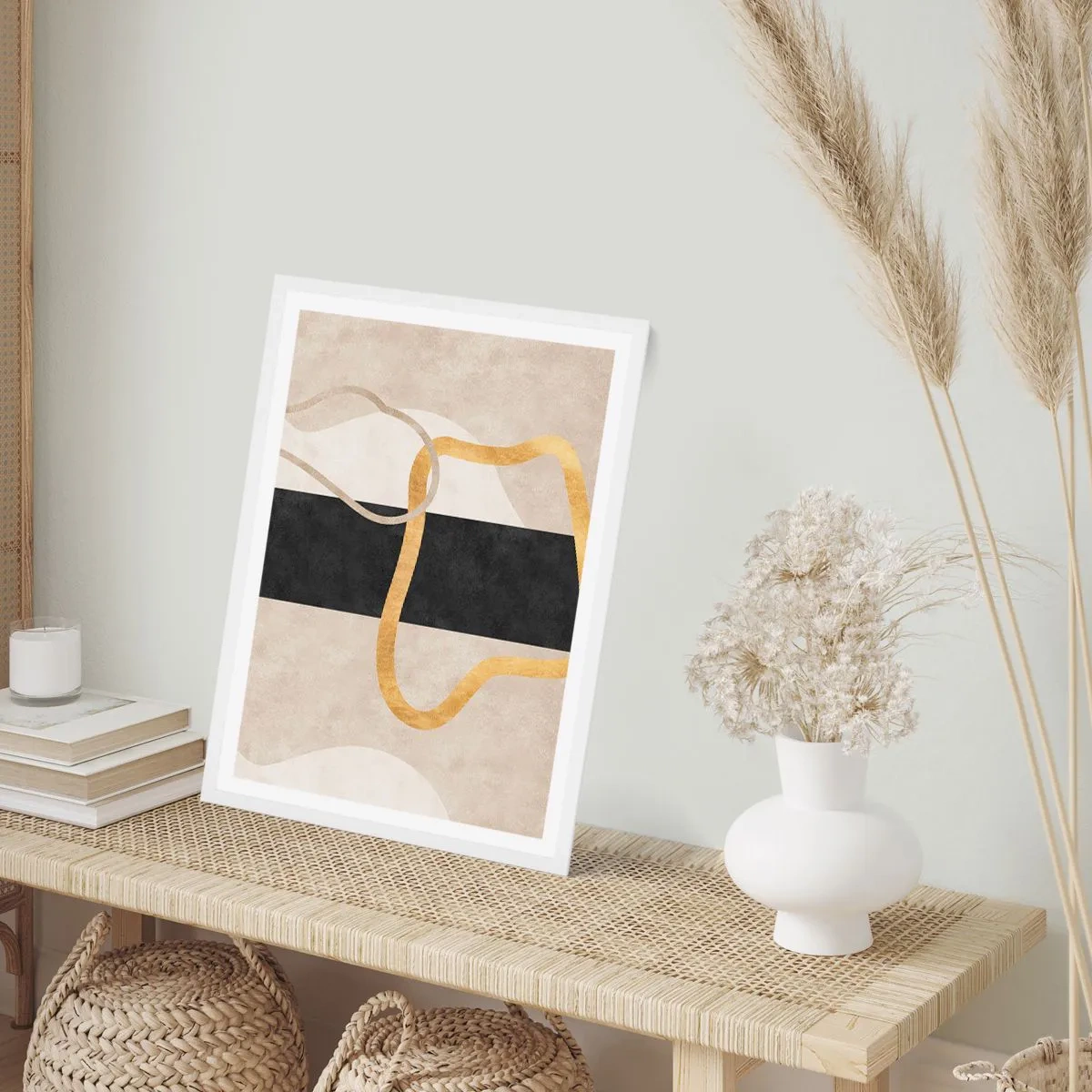 Poster in cornice bianca - Forme intrecciate - 30x40 cm