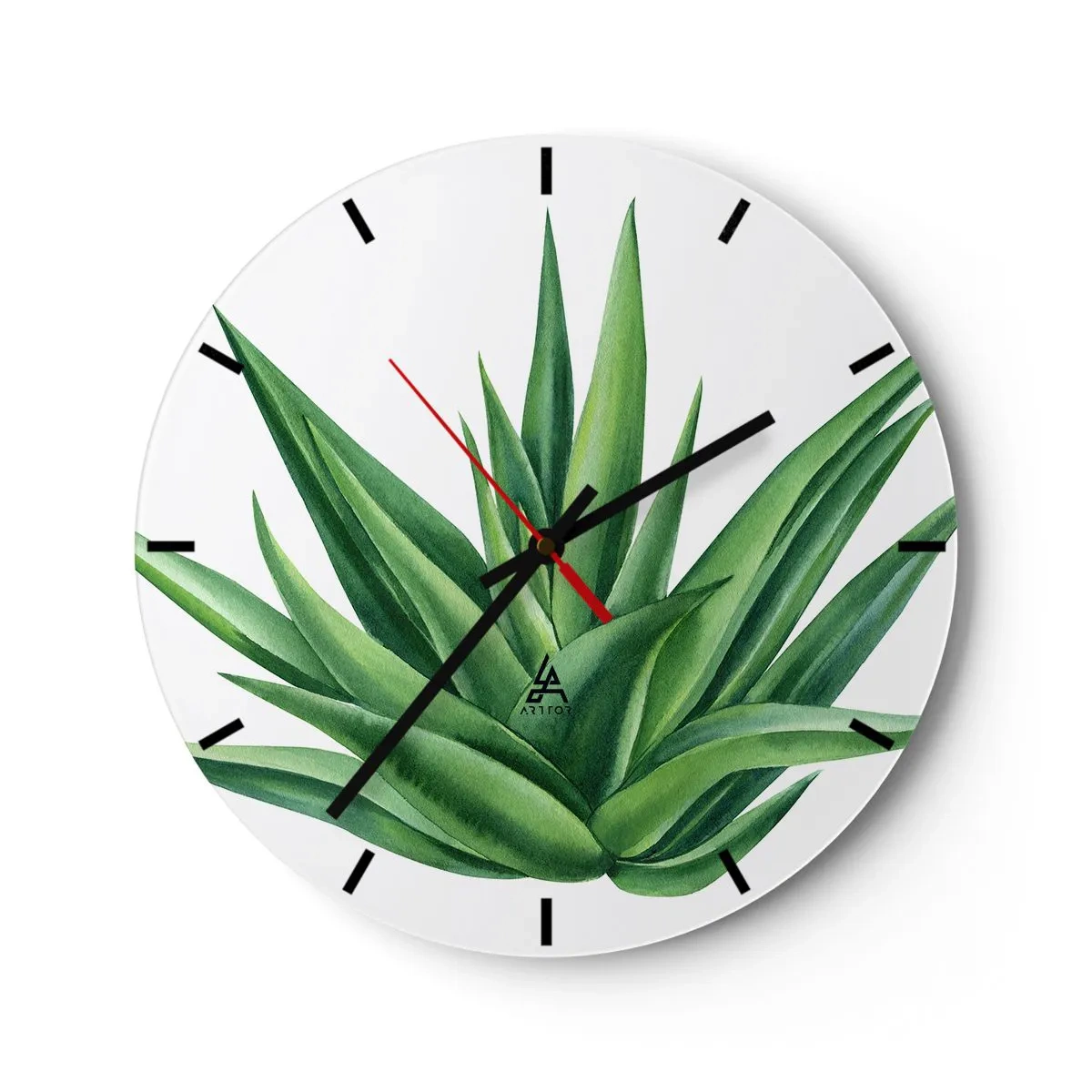 Orologio da parete - Orologio in Vetro - Verde - forza - vita - 40x40 cm
