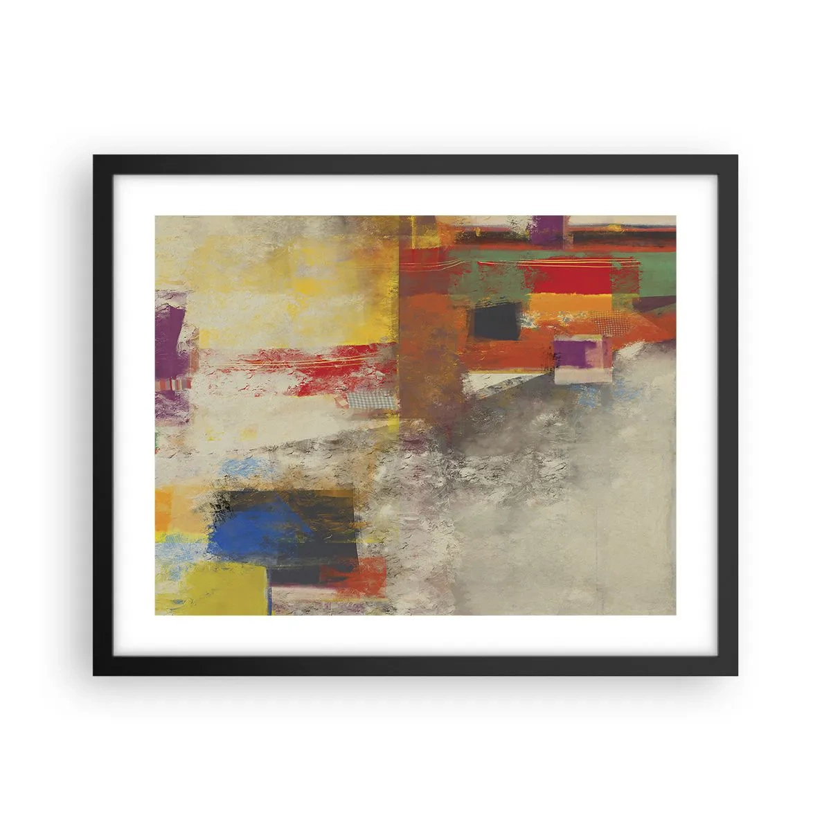Poster in cornice nera - Geometria dei colori - 50x40 cm