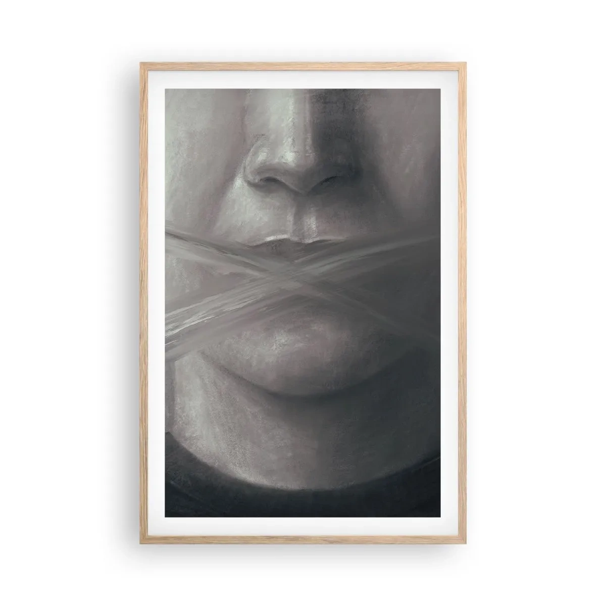 Poster in cornice rovere chiaro - Neanche una parola - 61x91 cm