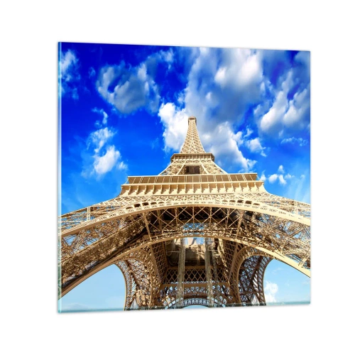 Quadro su vetro - Toccare il cielo e le nuvole - 30x30 cm