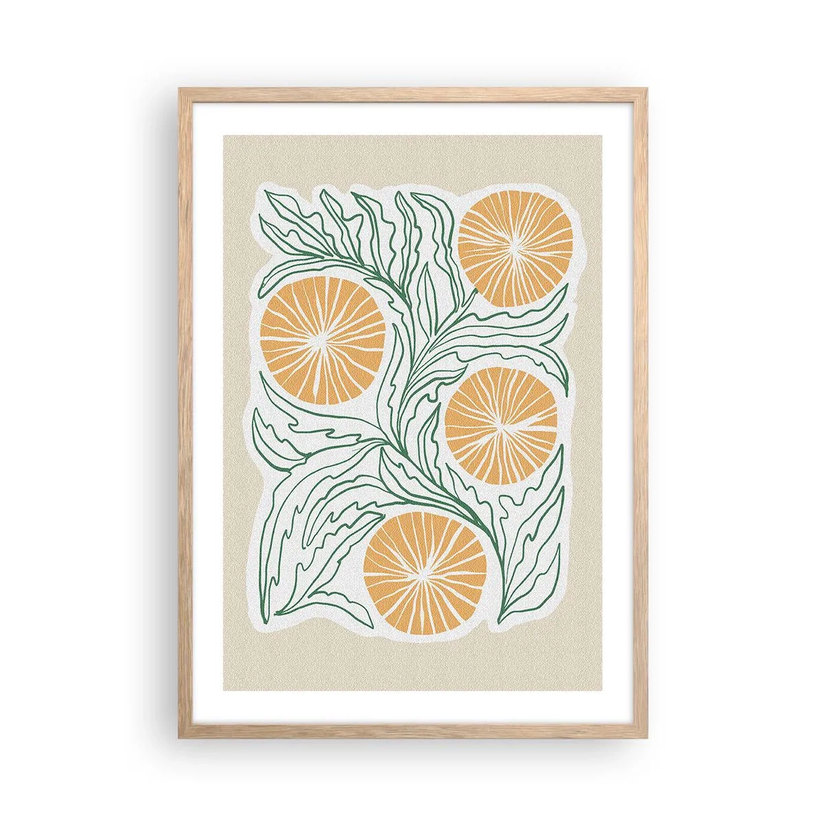 Poster in cornice rovere chiaro - Etnicamente con una nota di astrazione - 50x70 cm